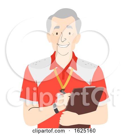 Senior Man Coach Trainer Illustration by BNP Design Studio