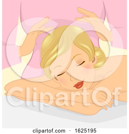 Girl Reiki Massage Illustration by BNP Design Studio