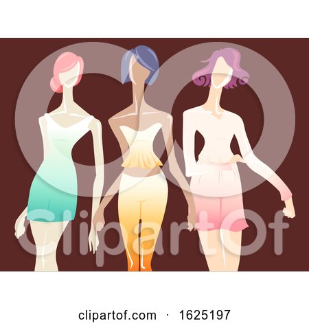 Girls Ombre Clothes Illustration by BNP Design Studio