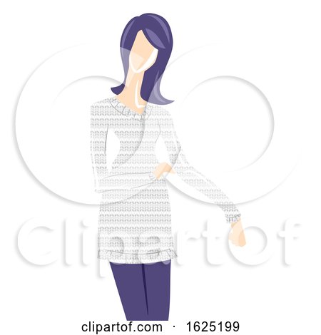 Girl Melange Sweater Cloth Illustration by BNP Design Studio