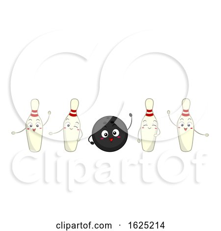 Mascot Bowling Ball Pins Illustration by BNP Design Studio