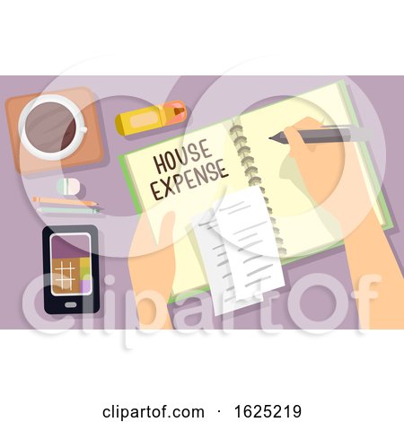 Hands Write House Expenses Illustration by BNP Design Studio
