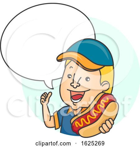 Man Hotdog Speech Bubble Illustration by BNP Design Studio
