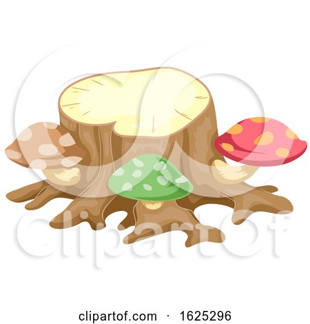 Fairy Garden Tree Stump with Mushrooms by BNP Design Studio