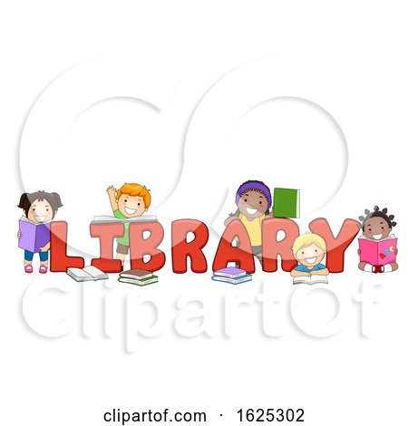Kids Library Lettering Illustration by BNP Design Studio