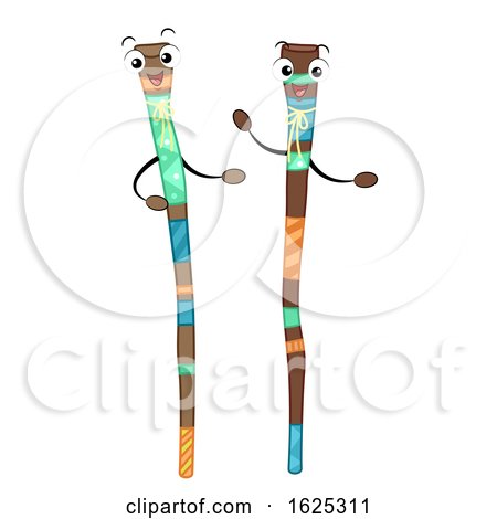 Mascot Walking Sticks Illustration by BNP Design Studio