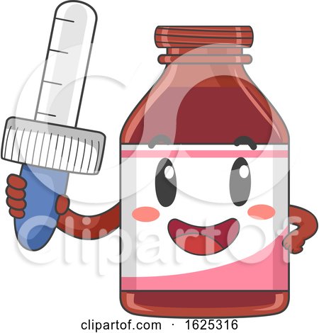 Mascot Dropper Bottle Syrup Illustration by BNP Design Studio