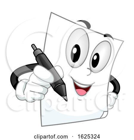 Mascot Paper Pen Sign Illustration by BNP Design Studio