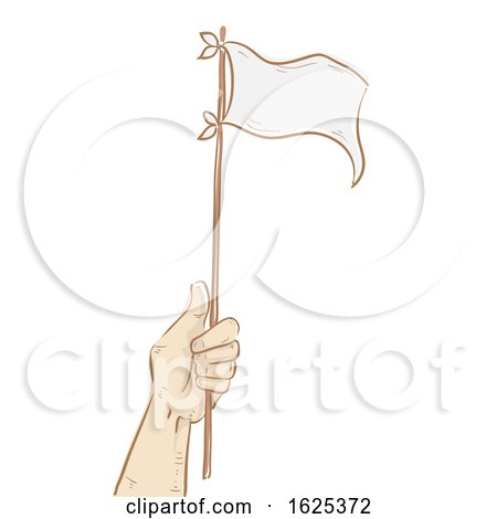 Hand White Flag Illustration by BNP Design Studio