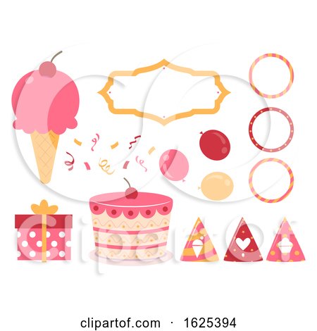 Ice Cream Birthday Elements Illustration by BNP Design Studio