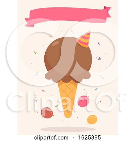 Ice Cream Party Ribbon Illustration by BNP Design Studio