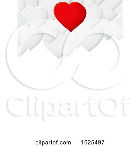 Valentine White Sheet Copy Space with Hearts by elaineitalia