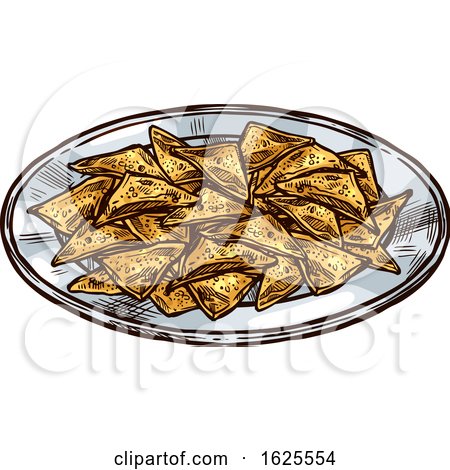 Plate of Tortilla Chips by Vector Tradition SM