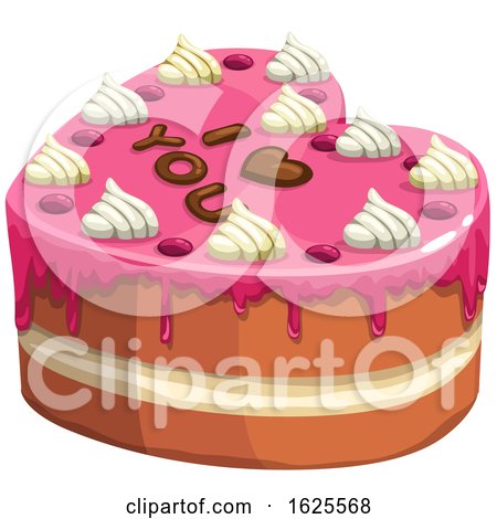 Valentine Cake with I Love You Icing by Vector Tradition SM