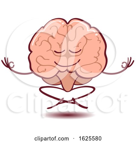 Cartoon Brain Meditating by Zooco