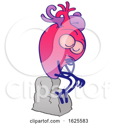 Cartoon the Thinker Human Heart by Zooco