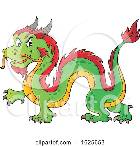 Green and Red Chinese Dragon by visekart