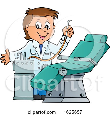 Dentist Standing by a Chair by visekart