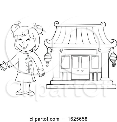 Chinese Temple and Girl by visekart