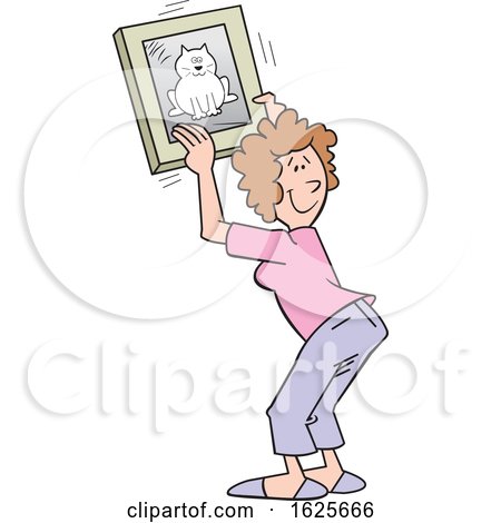 Cartoon White Woman Hanging a Cat Picture by Johnny Sajem