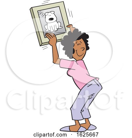Cartoon Black Woman Hanging a Dog Picture by Johnny Sajem