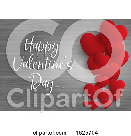 Valentine's Day Background with Hearts on Wood by KJ Pargeter
