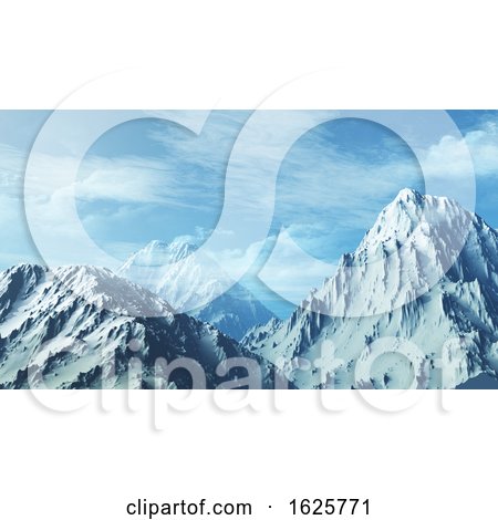 3D Snowy Mountain Range by KJ Pargeter