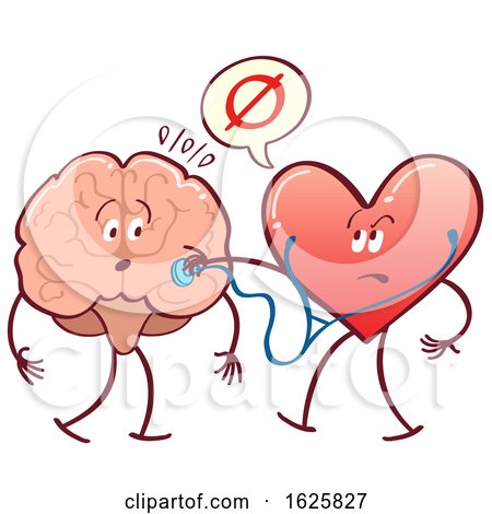 Heart Checking a Brain with a Stethoscope by Zooco