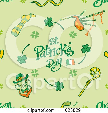 St Patricks Day Pattern Design on Green by Zooco