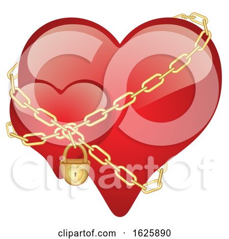 Red Valentines Day Hearts with Chains by dero