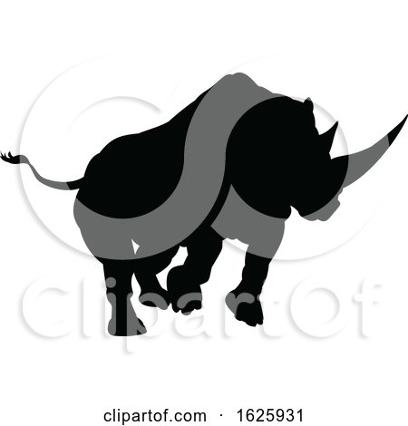Rhino Animal Silhouette by AtStockIllustration