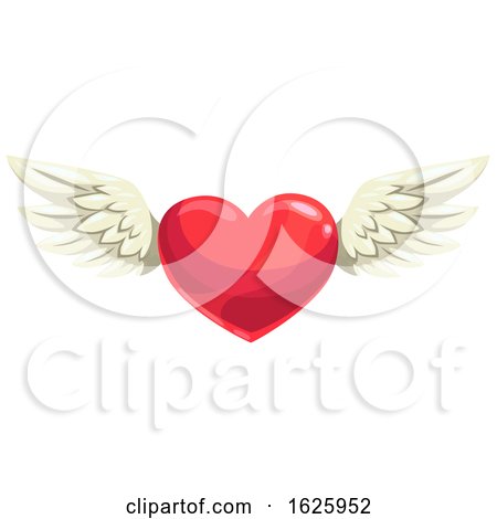 Valentines Day Winged Heart by Vector Tradition SM