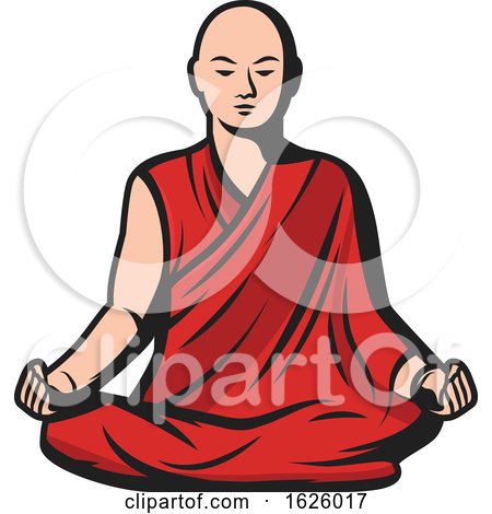 Meditating Monk by Vector Tradition SM