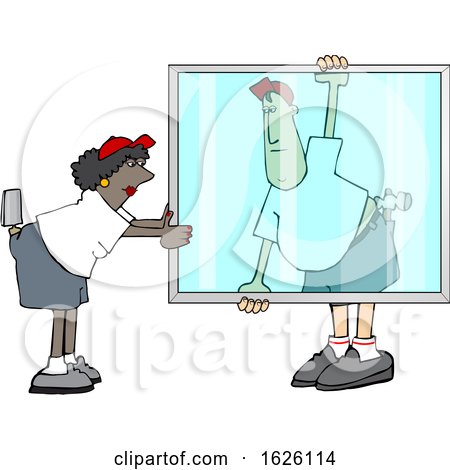 Glaziers Carrying a Big Glass Window by djart
