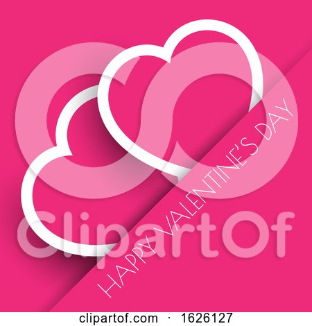 Pink Valentine's Day Hearts Background by KJ Pargeter