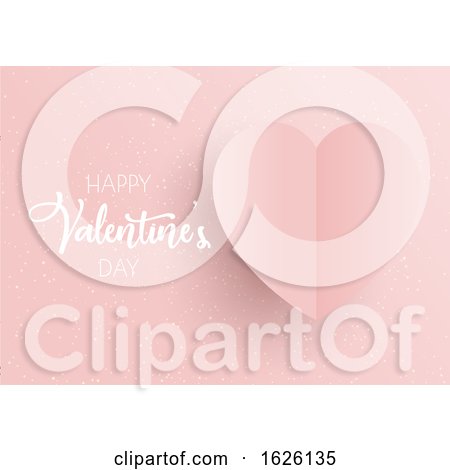 Valentine's Day Background with Pink Heart by KJ Pargeter