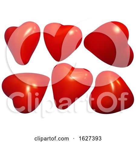 3d Red Hearts by dero