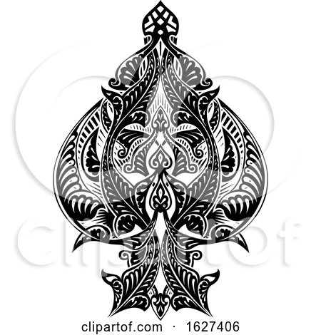 Ace of Spades Icon Shape Abstract Pattern by AtStockIllustration