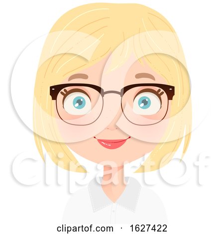 Blond White Business Woman with Glasses by Melisende Vector