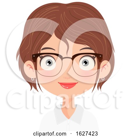 White Business Woman with Glasses by Melisende Vector