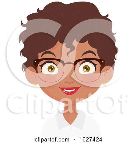 Black Business Woman with Glasses by Melisende Vector