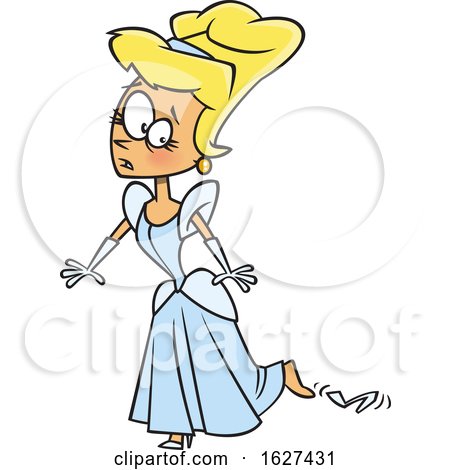 Cartoon Cinderella Losing a Slipper by toonaday