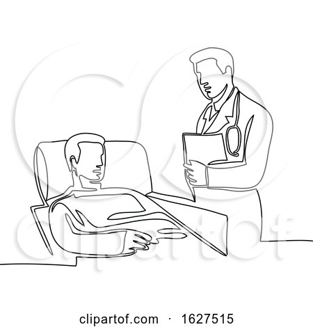 Hospital Patient and Doctor Continuous Line by patrimonio