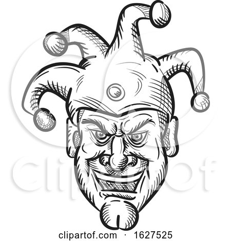 Crazy Medieval Court Jester Drawing by patrimonio