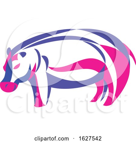 Ribbon Style Hippopotamus by patrimonio