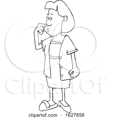 Cartoon Black and White Forgetful Woman Wearing a Slipper and Heel by djart