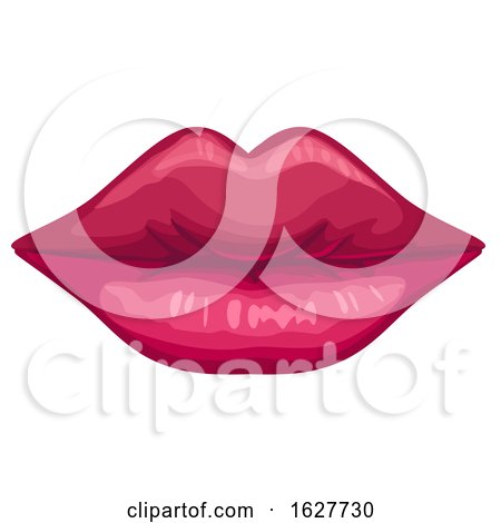 Valentines Day Pair of Pink Lips by Vector Tradition SM