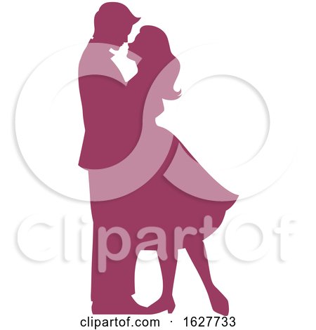 Valentines Day Silhouetted Couple by Vector Tradition SM