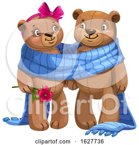 Valentines Day Teddy Bear Couple by Vector Tradition SM