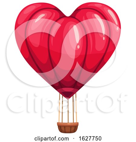 Valentines Day Heart Hot Air Balloon by Vector Tradition SM